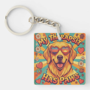 Funny Golden Retriever Dog Keychain