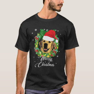 Funny Golden Retriever Dog Snow Christmas Hat Tree T-Shirt
