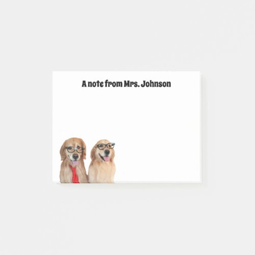 Funny Golden Retriever Dog Teacher Post_it Notes