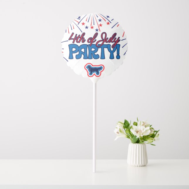 Funny Golden Retriever Fireworks 4th Of July Balloon (In SItu)