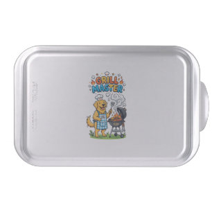 Funny Golden Retriever Grill Master BBQ Graphic Cake Pan