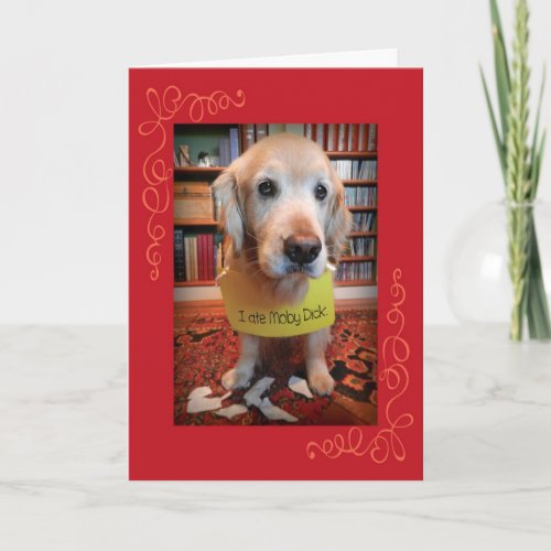 Funny Golden Retriever Guilty Pleasures Birthday Card