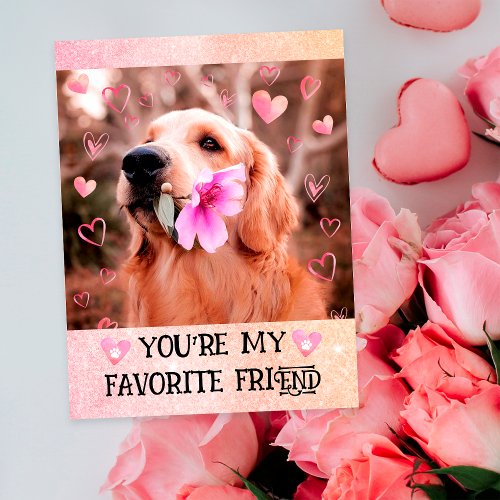 Funny Golden Retriever I Woof You Valentines Day Holiday Postcard