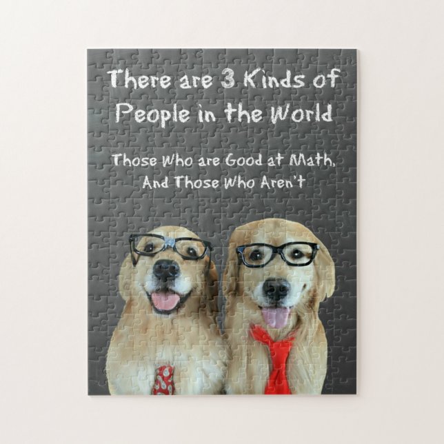Funny Golden Retriever Math Joke Jigsaw Puzzle (Vertical)