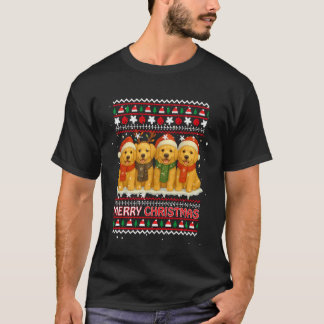 Funny Golden Retriever Merry Christmas Funny Dog L T-Shirt