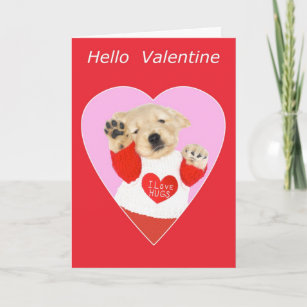 Funny Golden Retriever Puppy Valentine's Day Card