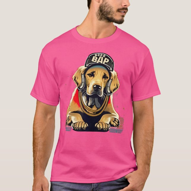 Funny Golden Retriever Rap Hip-Hop Rb T-Shirt (Front)
