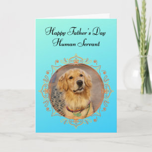 Funny Golden Retriever Rules the House Fathers Day Card