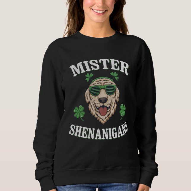 Funny Golden Retriever Saint Patricks Day Mister S Sweatshirt (Front)