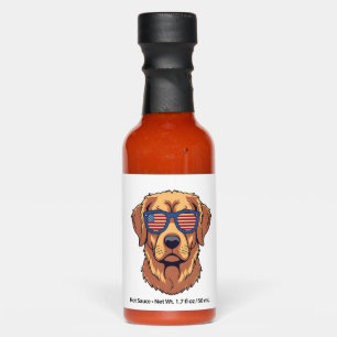 Funny Golden Retriever - USA Dog Lover Graphic Art Hot Sauces