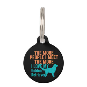 Funny Golden Retriever Vintage Graphic Design Pet ID Tag