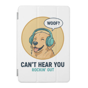 Funny Golden Retriever With Headphones iPad Mini Cover