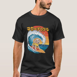 Funny Goldendoodle Dog Japanese Kanagawa Wave T-Shirt