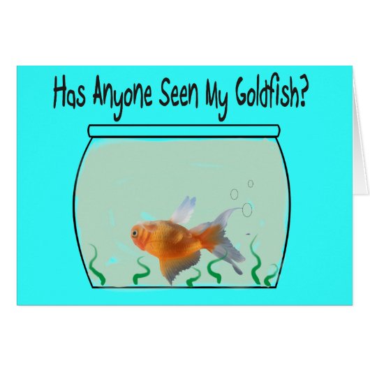 Funny Goldfish and Bowl Cards (Front Horizontal)