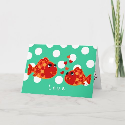 Funny Goldfish Love Cartoon Mothers Day Card