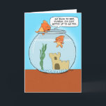 Funny Goldfish Pee Birthday Card<br><div class="desc">Here's a funny birthday card featuring a goldfish that's getting up in the middle of the night to go pee. He's considerate enough not to pee in the water. From the creator of popular webcomic Captain Scratchy! ©2015 Chuck Ingwersen</div>