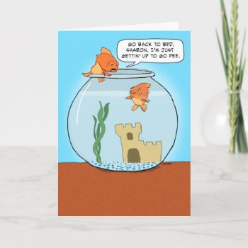 Funny Goldfish Pee Birthday Card by chuckink at Zazzle