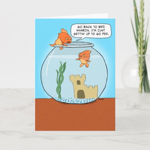 Funny Goldfish Pee Birthday Card