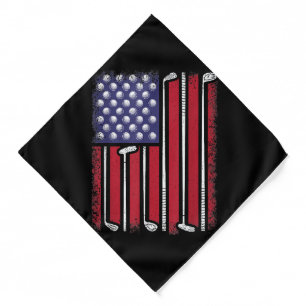Funny Golf American Flag Golf Player Vintage Golfe Bandana