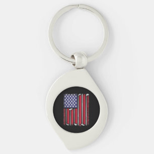 Funny Golf American Flag Golf Player Vintage Golfe Keychain