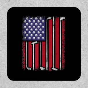 Funny Golf American Flag Golf Player Vintage Golfe Patch