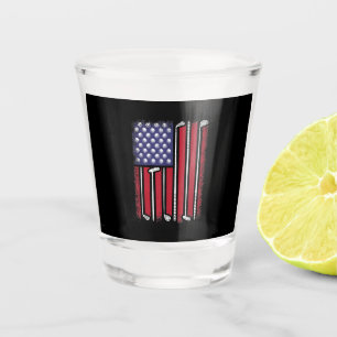 Funny Golf American Flag Golf Player Vintage Golfe Shot Glass