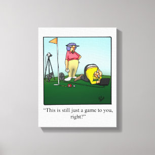 Funny Golf Art Wrapped Canvas Print