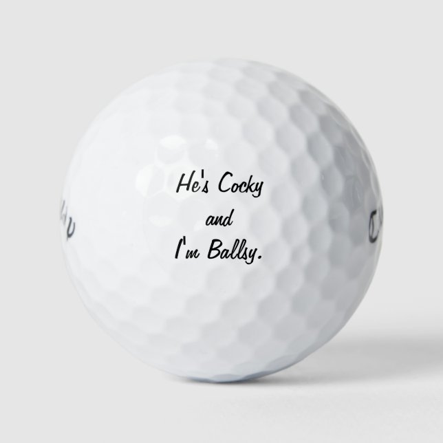 Funny Golf Ball - Best Friends Cocky and Ballsy (Front)