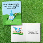 Funny Golf Ball Birthday Joke Card<br><div class="desc">If you have a golfer in your life who loves the game and a good laugh, this is the perfect birthday card! Featuring a cute golf ball character holding a Orange Martini and a slice of cake ready to tee up a joke about golf and getting older, it’s a hilarious...</div>