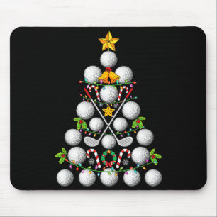 Funny Golf Ball Christmas Tree Christmas Golf Love Mouse Pad