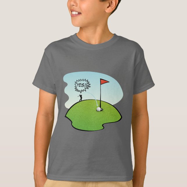 FUNNY GOLF BALL HOLE IN ONE, GOLFER T-SHIRT (Front)
