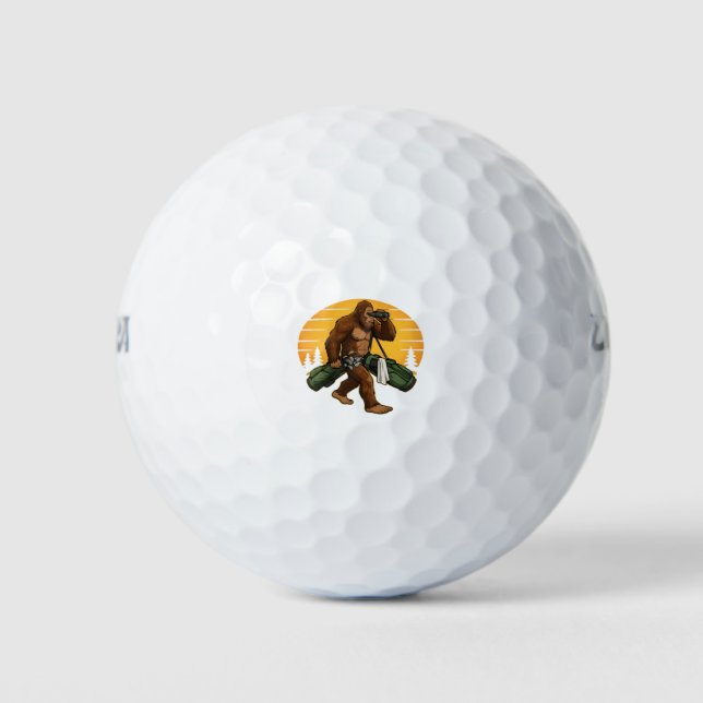 Funny Golf Ball Hunter Bigfoot Golf Balls Gag Gift (Front)