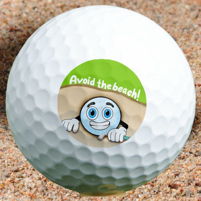 Funny Golf Ball in Bunker Avoid The Beach (Creator Uploaded)