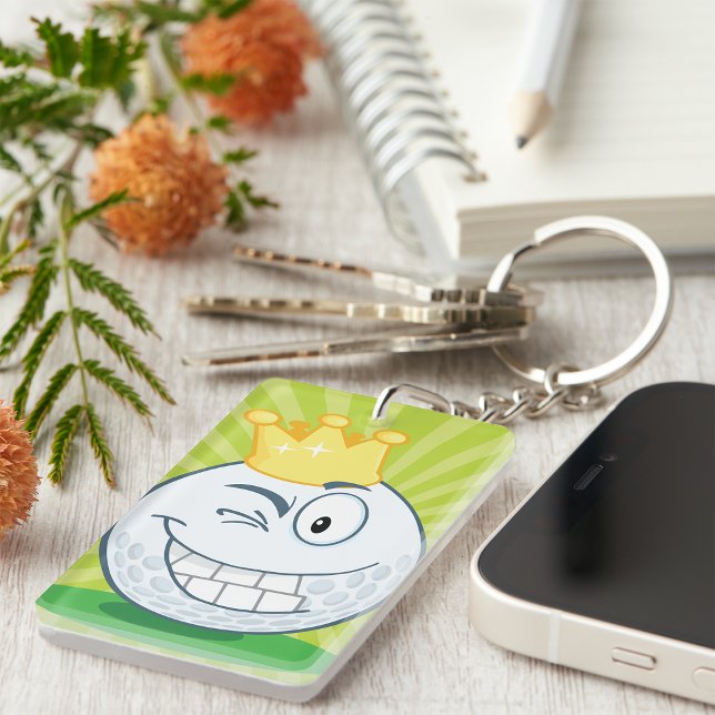 Funny Golf Ball King Of Golfing Keychain (Creator Uploaded)