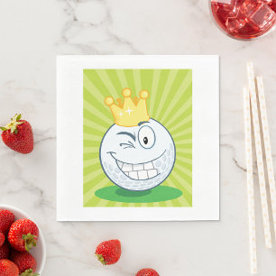 Funny Golf Ball King Of Golfing Napkins