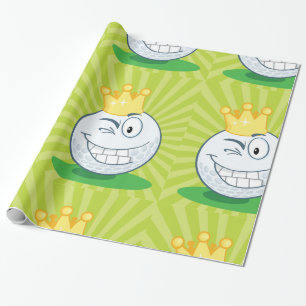 Funny Golf Ball King Of Golfing Wrapping Paper