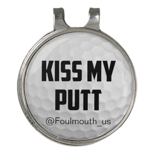 Funny Golf Ball Kiss My Putt Golf Hat Clip