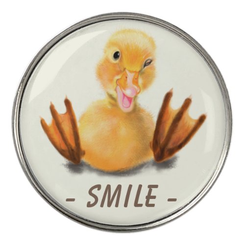 Funny Golf Ball Markers with Playful Duck _ Smlie