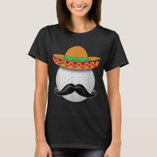 Funny Golf Ball Mustache Mexican Sports Mexico Par T-Shirt