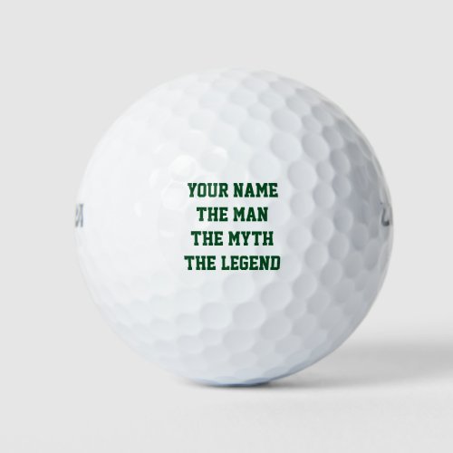 Funny golf ball set for men  The man myth legend