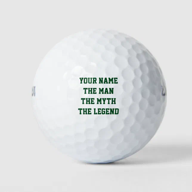 Funny golf ball set for men The man myth legend Zazzle