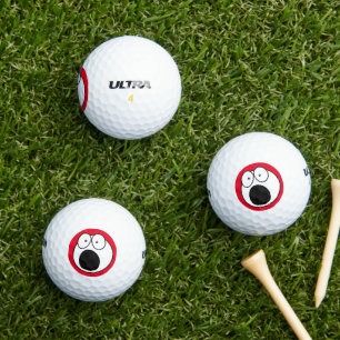 Funny golf ball: Terrified Humorous Face Golf Balls