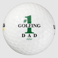 Funny Golf Balls #1 Best Golfing Dad Monogrammed
