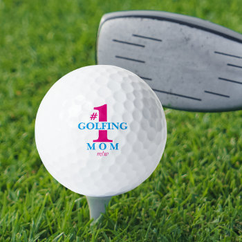 Funny Golf Balls #1 Best Golfing Mom Monogrammed by colorfulgalshop at Zazzle