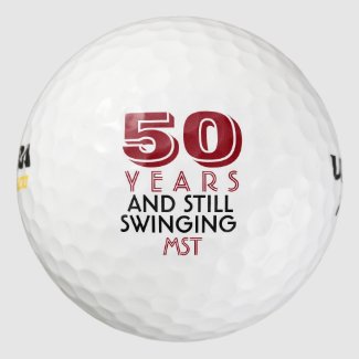 Funny Golf Balls 50th Birthday Party Monogrammed