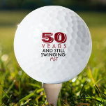 Funny Golf Balls 50th Birthday Party Monogrammed<br><div class="desc">Your golfer who is turning fifty will get a laugh from these personalized Golf Balls. Features a design with text that reads "50 Years And Still Swinging". (You can change the number to any year and color to your choice.) Personalize with monogrammed initials, name or date. A perfect for gift...</div>