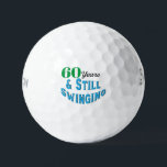Funny Golf Balls 60th Birthday<br><div class="desc">Celebrate a golfer's 60th birthday in style with Funny Golf Balls 60th Birthday edition. These golf balls make a fun and unique gift for any golf enthusiast reaching this milestone age. With the playful inscription "60 years and still swinging!" these balls add a touch of humor and celebration to the...</div>