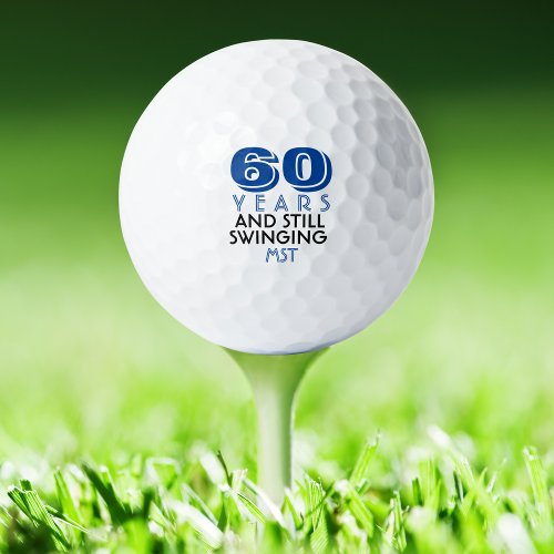 Funny Golf Balls 60th Birthday Party Monogrammed