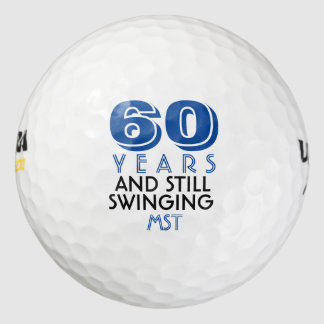 Funny Golf Balls 60th Birthday Party Monogrammed