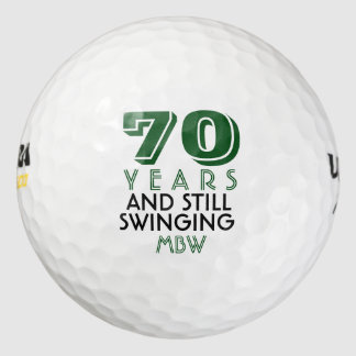 Funny Golf Balls 70th Birthday Party Monogrammed